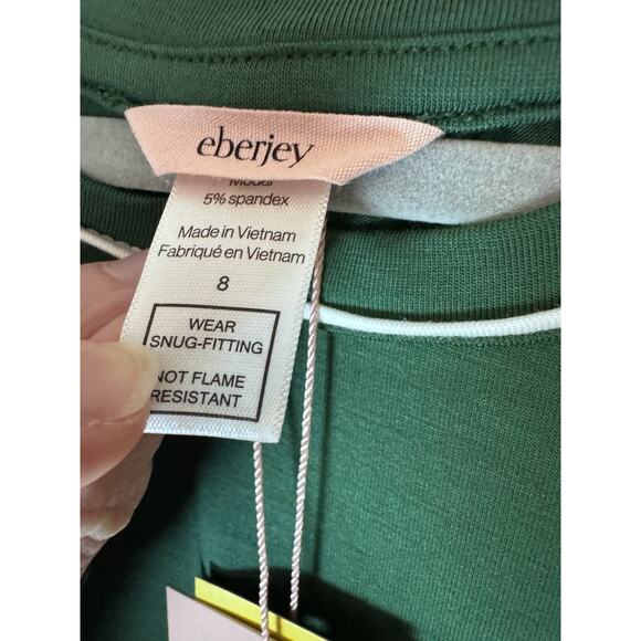 Eberjey Kids TENCEL Modal Unisex Long PJ Set Forest Green Size 8 NWT NEW $72 - Picture 10 of 10